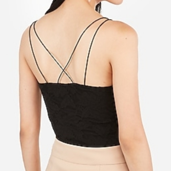 NWT Express Black Lace Strappy back tank L - Picture 6 of 7